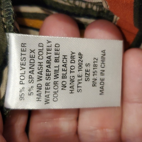 Idem Ditto Striped High Waisted Wide Leg Pants In Olive Multi Size S NWT'S - Picture 8 of 8